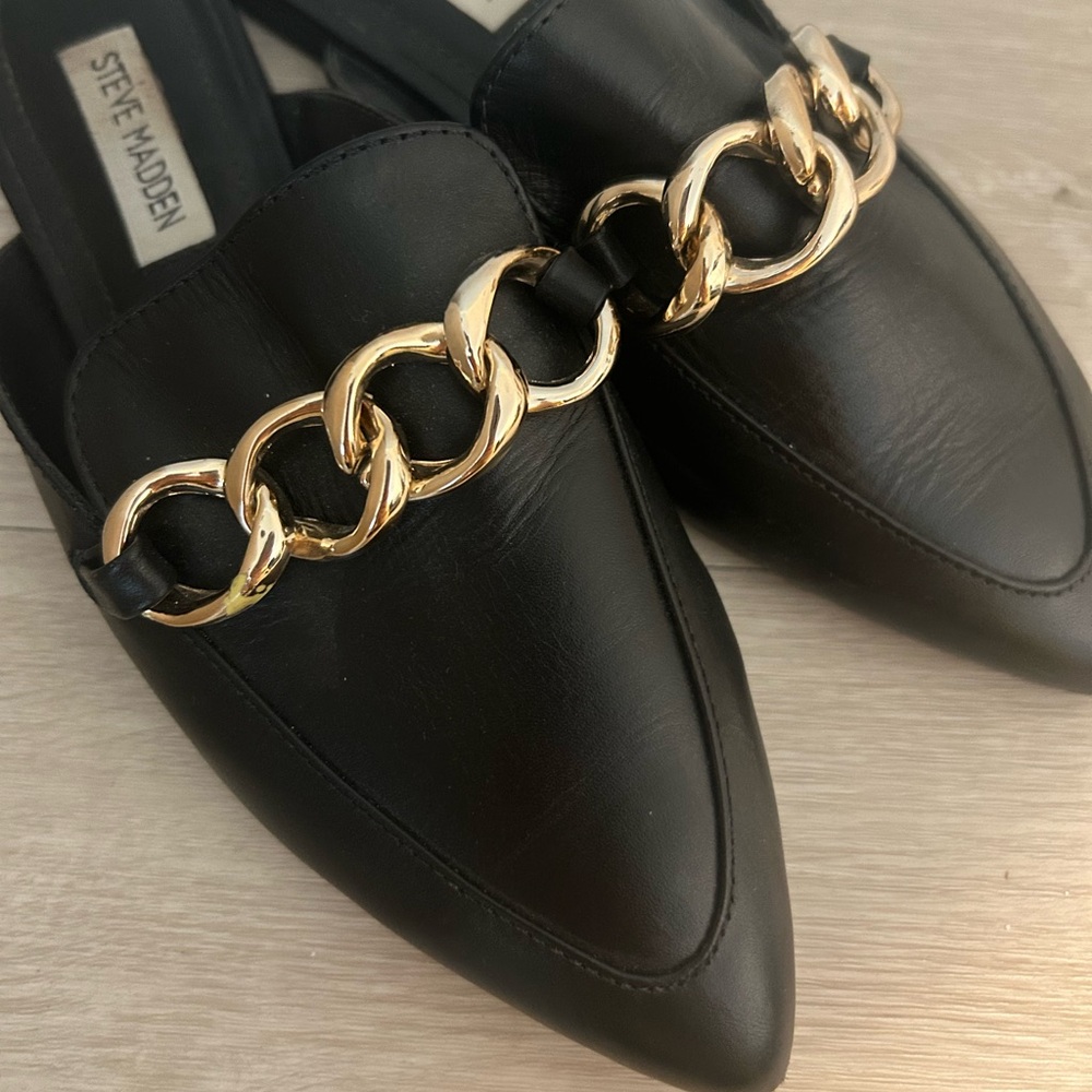 Steve Madden Loafer Slides in Black